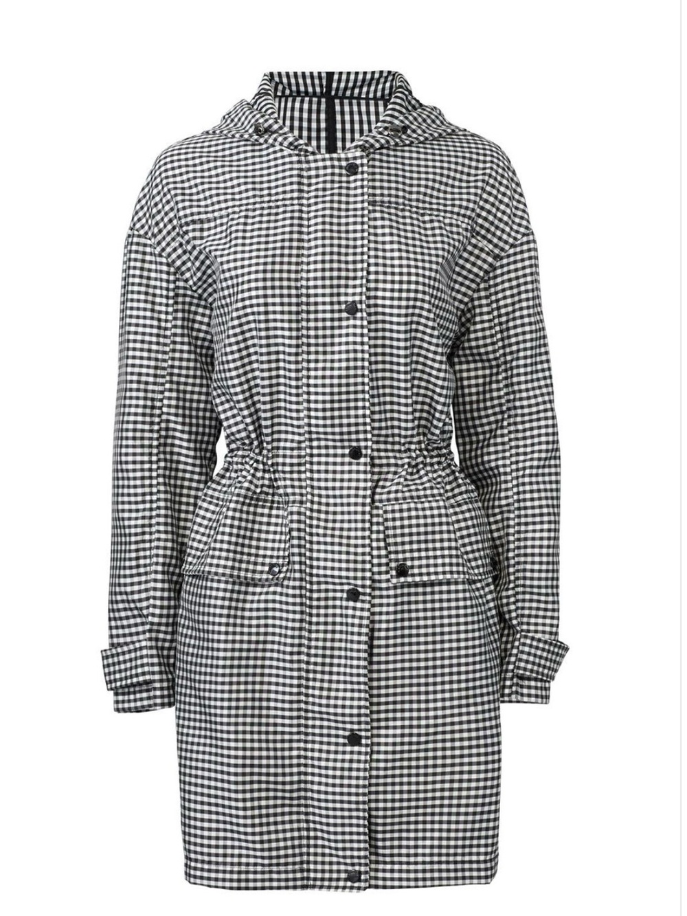 Rino & Pelle Julika Gingham Hooded Rain Jacket Parka EU 42 US Large (10/12)
